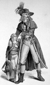 Joseph Speckbacher 1767-1820 und sein Sohn - Tiroler Nationalheld gegen die Bayern nach der Angliederung Tirols an Bayern 1809. Gravur 19. Jahrhundert von Unknown artist