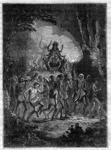 Reise nach Indien von Victor Jacquemont in den Jahren 1828-1832 Prozession der Göttin Kali (Göttin der Zerstörung) - Gravur in „Bildergeschichte großer Reisen im neunzehnten Jahrhundert“ 1877 von Unknown artist
