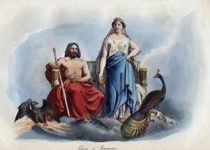 Jupiter und Juno - Gravur aus 
