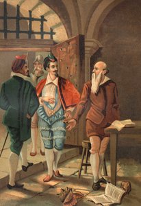 König Heinrich III. mit Bernard Palissy (1510 - 1589). Chromolithographie des späten 19. Jahrhunderts, basierend auf „La Ciencia y sus Hombres“ von Louis Figuier. Barcelona 1881 von Unknown artist