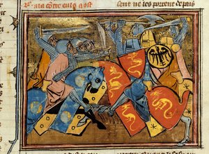 Ritterkampf. Miniatur aus der „Histoire de Merlin“ von Robert de Boron von Unknown artist