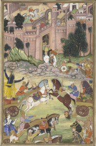 Krishna tötet den Dämon Sri Gala (Szene aus dem Harivamsa) von Unknown