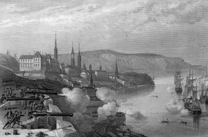 Die Verteidigung von Quebec durch den Grafen De Frontenac. in „Histoire générale de la marine“ von Van Tenac von Unknown artist