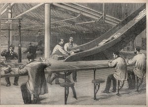 Die Briefpost: das Stempeln der Briefe im Hôtel des Postes in Paris von Unknown artist