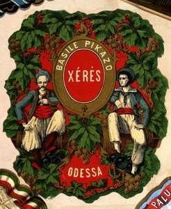 Etikett von „Basile Pikazo - Jerez - Odessa“, 19. Jahrhundert