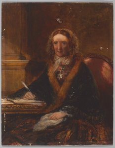 Lady Gough, trägt den Maharajpoor-Stern, eine von vier Damen, die diese Auszeichnung für ihre Anwesenheit in der Schlacht am 29. Dezember 1843 erhielten von Unknown artist