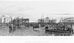 Landung der Franzosen in Civitavecchia bei Rom im Jahr 1849
