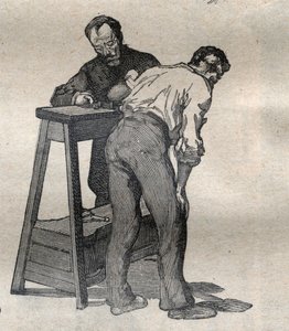 Die gerichtliche Anthropometrie oder Bertillonage, Methode von Alphonse Bertillon (1853-1914): Messung der Elle - Gravur in 