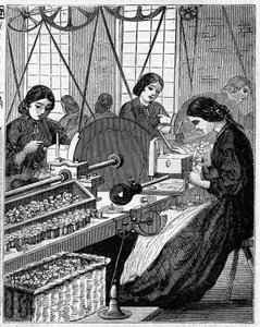 Große englische Industrien: Walter Evans Baumwollspinnerei in England, 1863 von Unknown artist