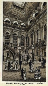 Große Treppe der neuen Oper (Opéra Garnier) in Paris von Unknown artist