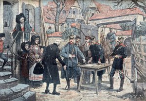 Die Elsass, März 1918 (Deutsche Offiziere im Elsass, März 1918) Illustration aus 