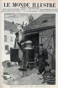 Die Hausbrenner - die Destillation zu Hause in Paris im Jahr 1895 - Gravur in „Le Monde Illustré“ Nr. 1993 von 1895 von Unknown artist