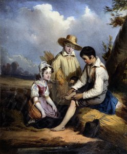 Die kleinen Schnitter (einer am Fuß verletzt), ca. 1840