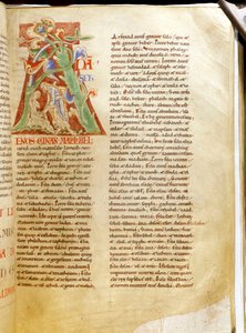 Lettrine: Buchstabe „A“ darstellend die Erschaffung Adams