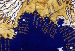 Liguria. Atlas-Manuskript aus dem 15. Jahrhundert von Berlinghieri.