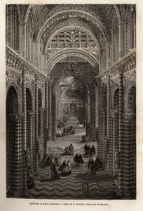 Das Innere der Kathedrale von Siena, Gravur zur Illustration einer Reise nach Siena (Italien) im Jahr 1865, in „Le tour du monde, nouveau journal des voyages“ veröffentlicht unter der Leitung von Edouard Charton