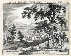 Lot trennt sich von Abraham - Bibel, Gravur von Unknown artist