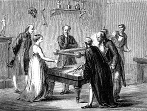 Luigi Galvani entdeckte 1780 die Reizbarkeit des Froschmuskels durch Elektrizität von Unknown artist