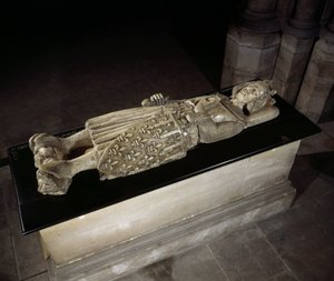 Liegende Marmorstatue von Karl I. von Anjou oder Karl von Sizilien (1227-1285), König von Neapel und Sizilien. Basilika von Saint Denis