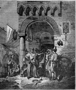 Macaroni-Nudelverkäufer in Neapel im 19. Jahrhundert. von Unknown artist