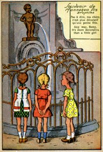 Manneken Pis in Brüssel, ca. 1950