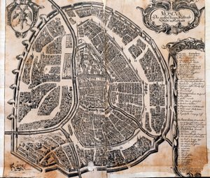 Karte der Stadt Moskau in Russland im 17. Jahrhundert. Paris, B.N. von Unknown artist