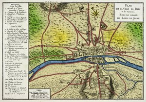 Karte der Stadt Paris unter der Herrschaft von Ludwig dem Jüngeren (Louis VII 1120-1180)