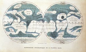 Karte des Planeten Mars - in „Populäre Astronomie“ von Camille Flammarion, ed. Marpon & Flammarion von Unknown artist
