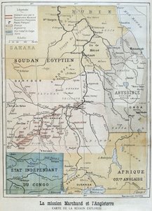 Karte des von der Mission Marchand erkundeten Gebiets - in „Le Petite Journal“ vom 09.10.1898 von Unknown artist