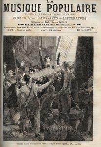 Das Cembalo von Marie-Antoinette - Geschichte von 1834 „Dreißig kräftige Hände ergreifen das Instrument...“ unter den entsetzten Augen des Stimmers der Königin, rechts. von Unknown artist