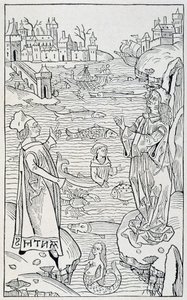 Meerestiere und Monster - Titelseite des Kapitels „De Piscibus“ von „Hortus Sanitatis“, Ausgabe Mainz von 1491 von Unknown artist