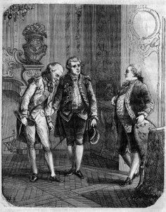 Treffen zwischen dem Grafen von Marbeuf, zum Militärgouverneur von Korsika ernannt 1772, und Pascal Paoli. In „Pasquale Paoli ossia la rotta di Pontenuovo“ von F.D. Guerrazzi. 1872. von Unknown artist