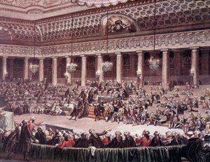 Sitzung der Verfassunggebenden Versammlung in der Nacht vom 4. August 1789 zur Abschaffung der Privilegien