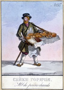 Händler von heißen Broten in Russland im 19. Jahrhundert