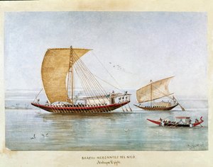 Handelsschiff auf dem Nil im alten Ägypten