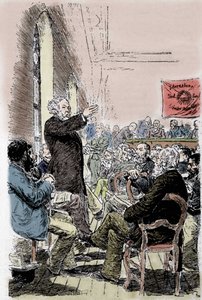 Mikhail Alexandrowitsch Bakunin (Bakunin) (1814-1876), russischer Anarchist auf dem Kongress von Basel in der Schweiz im September 1869 von Unknown artist