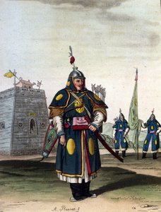 Militärischer chinesischer Mandschu - in „Le costume ancien et moderne“ von J. Ferrario, ed. Mailand