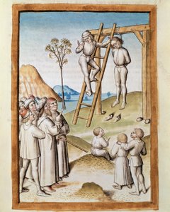 Miniatur einer Hinrichtungsszene aus einer deutschen Übersetzung der Fabeln von „Kalila und Dimna“ von Bidpai (um 1480) von Unknown artist