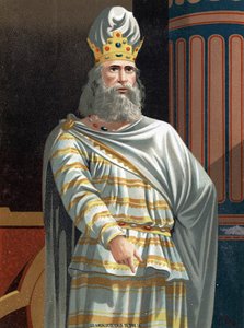 Mithridates VI Eupator genannt der Große (ca. 132-63 v. Chr.), König von Pontus. Nach „Hombres y Mujeres celebres“ Barcelona 1877. von Unknown artist
