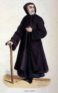 Jakobitischer Mönch. Gravur aus einem Album über religiöse Orden, Paris von Unknown artist