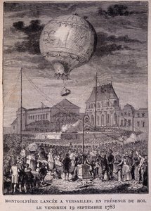 Montgolfière in Versailles gestartet, in Anwesenheit des Königs (Louis XVI), Freitag 19.09.1783 - in „Les Contemporains“