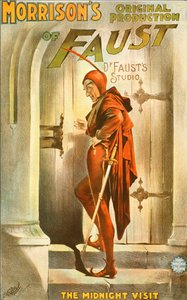 Morrisons Originalproduktion von Faust: der Mitternachtsbesuch - Plakat für ein Theaterstück: Illustration von Fausts Besuch von Unknown artist