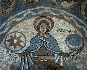 Mosaikboden, der die Monate des Jahres darstellt von Unknown artist