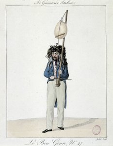 Musiker auf der Straße: der italienische Grimacier - Gravur, Carnavalet von Unknown artist