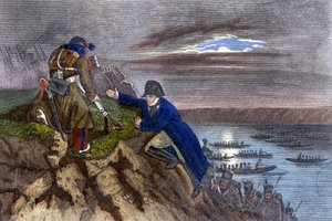 Napoleon Bonaparte überquerte die Donau im Mai 1809 von Unknown artist