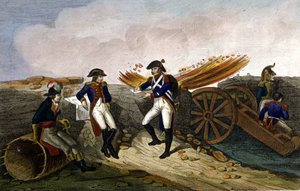 Napoleon I. bei der Belagerung von Toulon (August-Dezember 1793) (Stich des 19. Jahrhunderts)