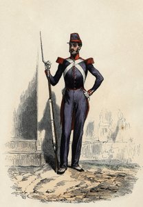 Nationalgarde oder afrikanische Miliz von Algier, geschaffen von General Clausel der französischen Armee, 1830, um Ordnung in der Stadt zu gewährleisten. In „L