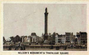 Nelsons Denkmal und Trafalgar Square, Edinburgh in Schottland, Vereinigtes Königreich. Chromolithographie des späten 19. Jahrhunderts. von Unknown artist