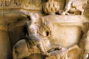 Normannische Kunst in Monreale (Sizilien): Kapitelle des Kreuzgangs der Benediktiner