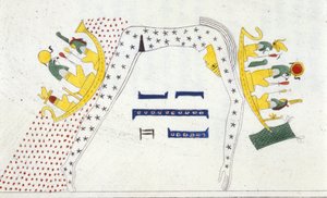 Nut, ägyptische Himmelsgöttin und die Barke der Sonne - in „Denkmäler von Ägypten und Obernubien“ von Ippolito Rosellini